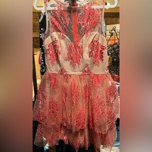 Elegant Red Lace Dress